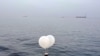 Un ballon transportant divers objets envoyé par la Corée du Nord en Corée du Sud, le 9 juin 2024.