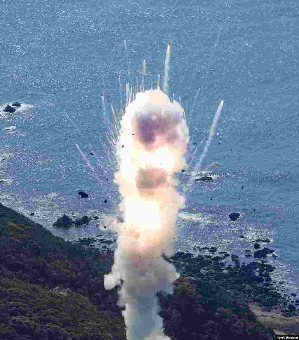 Japan&#39;s Space One&#39;s small, solid-fueled Kairos rocket exploded shortly after its inaugural launch in Kushimoto town, Wakayama prefecture.