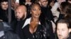 Aya Nakamura arrive au défilé de la maison de couture Balmain.