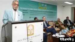 প্যান প্যাসিফিক সোনারগাঁওয়ে শীর্ষক আলোচনা সভায় পরিবেশ, বন ও জলবায়ু পরিবর্তনমন্ত্রী মো. শাহাব উদ্দিন। ১৫ নভেম্বর, ২০২৩।