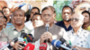 ঢাকায় কেন্দ্রীয় শহীদ মিনারের পাদদেশে আয়োজিত এক সমাবেশে আওয়ামী লীগের যুগ্ম সাধারণ সম্পাদক ড. হাছান মাহমুদ। ৩ ডিসেম্বর, ২০২৩।