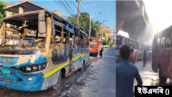 বাংলাদেশে অবরোধ চলাকালে ২৭ ঘণ্টায় অন্তত ১৬টি অগ্নিসংযোগের ঘটনা ঘটেছে। ১ নভেম্বর, ২০২৩।