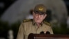 El secretario del Partido Comunista de Cuba, Raúl Castro Ruiz, da un discurso, el primero de enero del 2019, durante la celebración del 60 aniversario de la revolución cubana, el 1 de enero de 2019. 