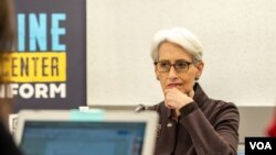 Заступниця держсекретаря США Венді Шерман під час зустрічі з журналістами у Києві 16 січня 2023