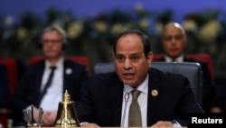 Rais wa Mistri Abdel Fattah al-Sisi akihudhuria mkutano kati ya Jumuia ya nchi za kiarabu na nchi wanachama wa Umoja wa ulaya, katika mji wa mapumziko wa Sharm el-Sheikh, Mistri, Februari 24, 2019. Picha ya Reuters