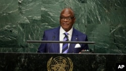 Le président Ibrahim Boubacar Keita aux Nations Unies le lundi 28 septembre 2015. (AP Photo/Frank Franklin II)
