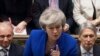 La primera ministra británica, Theresa May, habla en el Parlamento de su país el miércoles 16 de enero de 2019.