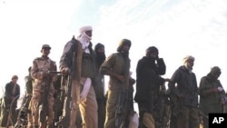 Des rebelles touareg, dans le Nord-Mali, en février 2012.