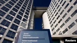 L'entrée de la Cour pénale internationale (CPI), à La Haye, 3 mars 2011. 