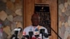 Mgr Philippe Fanoko Kpodzro, archevêque émérite de Lomé, lors de son intervention du 14 février 2018. (VOA/Kayi Lawson)