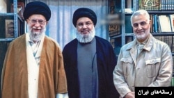 حسن نصرالله میان علی خامنه‌ای و قاسم سلیمانی
