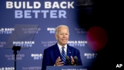 Democratic presidential candidate former Vice President Joe Biden speaks at a campaign event at the Colonial Early Education Program at the Colwyck Training Center, Tuesday, July 21, 2020 in New Castle, Del. (AP Photo/Andrew Harnik)